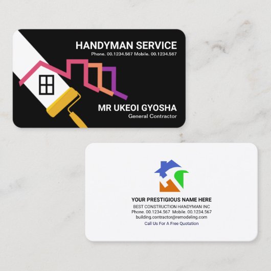 Rooftop mit Pinselstrich Visitenkarte (Vorne/Hinten)