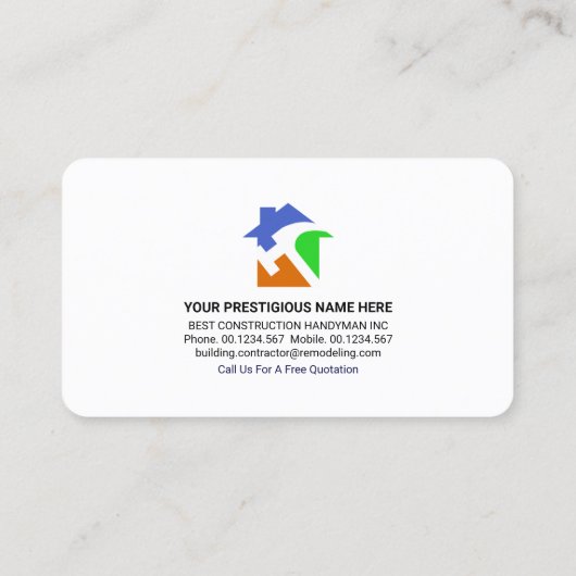 Rooftop mit Pinselstrich Visitenkarte (Rückseite)