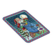 ROOFTOP SANTA BAG of TOYS, DOLLHOUSE, HOBBYHORSE Magnet (Rechte Seite)