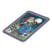 ROOFTOP SANTA BAG of TOYS, DOLLHOUSE, HOBBYHORSE Magnet (Linke Seite)