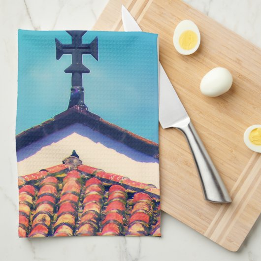 Rooftop Visitors : Funchal, Madeira (Portugal) Geschirrtuch (Viertel Falte)