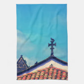 Rooftop Visitors : Funchal, Madeira (Portugal) Geschirrtuch (Vertikal)