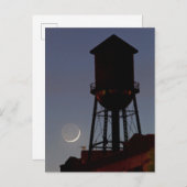 Rooftop Water Tower | Crescent Moon New Jersey Postkarte (Vorne/Hinten)