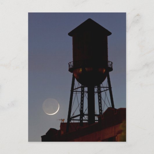 Rooftop Water Tower | Crescent Moon New Jersey Postkarte (Vorderseite)