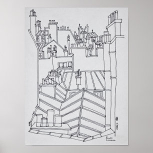 Rooftops in Paris, Frankreich Poster