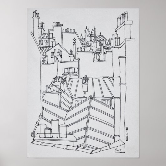 Rooftops in Paris, Frankreich Poster (Vorne)