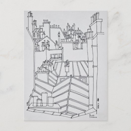 Rooftops in Paris, Frankreich Postkarte (Vorderseite)