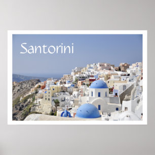 Rooftops, Santorini (Thira), Griechenland Poster