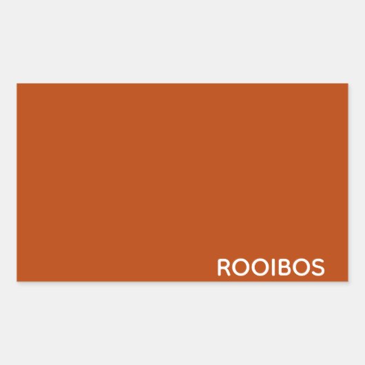Rooibos roter brauner Name Rechteckiger Aufkleber (Vorderseite)