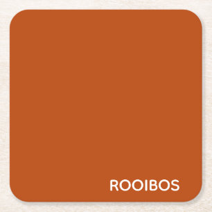 Rooibos roter brauner Name Rechteckiger Pappuntersetzer