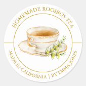 Rooibos Tea Modernes Label Runder Aufkleber (Vorderseite)