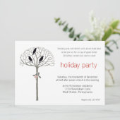 Rook and Holly Christmas Party Custom Einladung (Stehend Vorderseite)