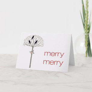Rook and Holly Custom Christmas Holiday Cards Feiertagskarte