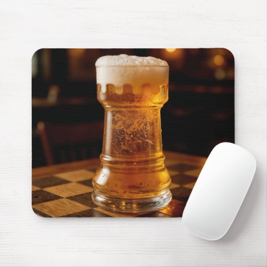 Rook Chess Piece Beer Glass Mousepad (Mit Mouse)
