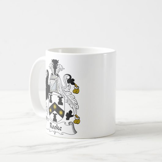 Rooke Familienwappen Kaffeetasse (Vorderseite Links)