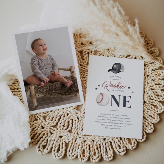 Rookie 1. Geburtstag - Einladungen für ein Foto