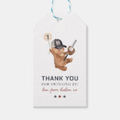 Rookie 1. Geburtstagsbär - Vielen Dank Geschenkanhänger (Vorderseite)