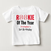 Rookie Baseball 1. Geburtstag Baby T-shirt (Vorderseite)