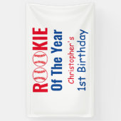 Rookie Baseball 1. Geburtstag Banner (Vertikal)