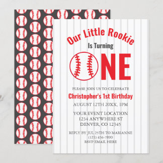 Rookie Baseball 1. Geburtstag Einladung