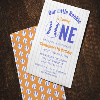 Rookie Baseball 1. Geburtstag Einladung