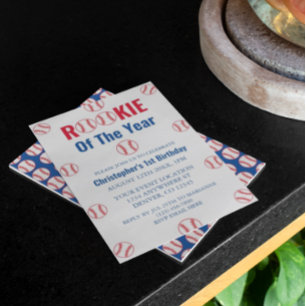 Rookie Baseball 1. Geburtstag Einladung