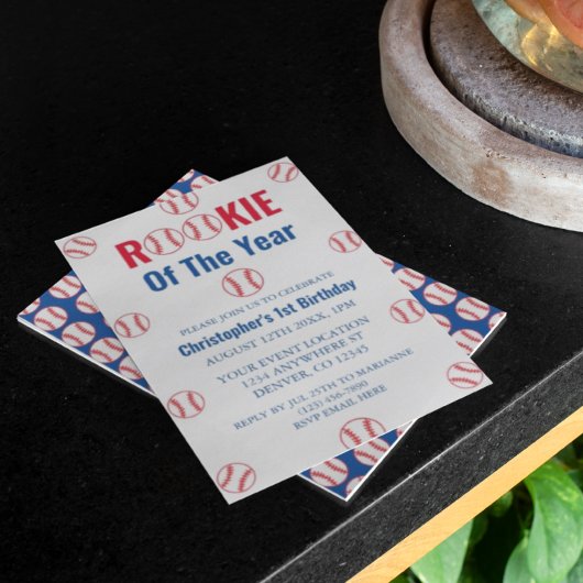 Rookie Baseball 1. Geburtstag Einladung