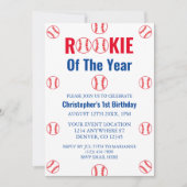 Rookie Baseball 1. Geburtstag Einladung (Vorderseite)