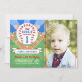 Rookie Baseball 1. Geburtstag Foto Einladung (Vorderseite)