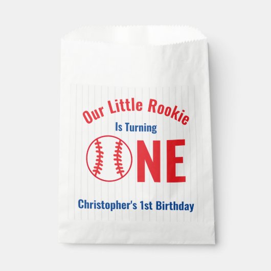 Rookie Baseball 1. Geburtstag Geschenktütchen (Vorderseite)