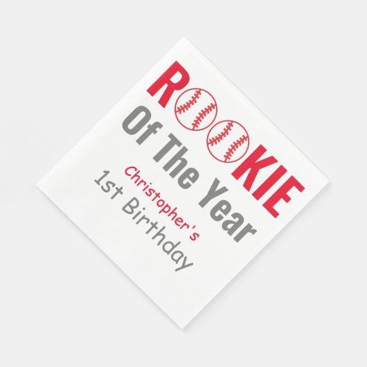 Rookie Baseball 1. Geburtstag Serviette (Ecke)