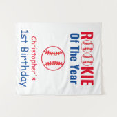 Rookie Baseball 1. Geburtstag Wandteppich (Vorderseite (Horizontal))