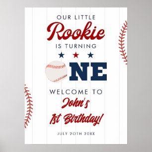 Rookie Baseball 1. Geburtstag Willkommensschild Poster