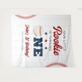 Rookie Baseball 1st Birthday Photo Backdrop Wandteppich (Vorderseite (Horizontal))