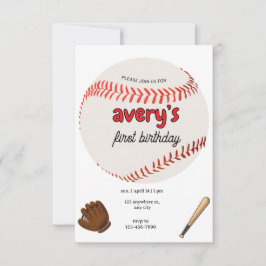 rookie baseball 1st birthday sports invitation einladung