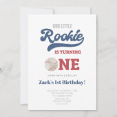 Rookie Baseball Boys Einladung zum 1. Geburtstag P (Vorderseite)