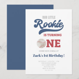 Rookie Baseball Boys Einladung zum 1. Geburtstag P