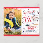 Rookie Baseball Budget Foto 2. Geburtstag Einladun (Vorderseite)