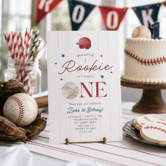 Rookie Baseball Cap Boys 1. Geburtstag Einladung