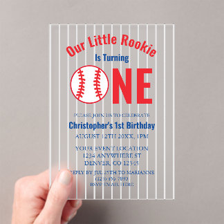Rookie Baseball Einladung zum 1. Geburtstag