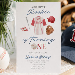 Rookie Baseball Uniform Boys 1. Geburtstag Einladung