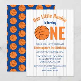 Rookie Basketball 1. Geburtstag Einladung