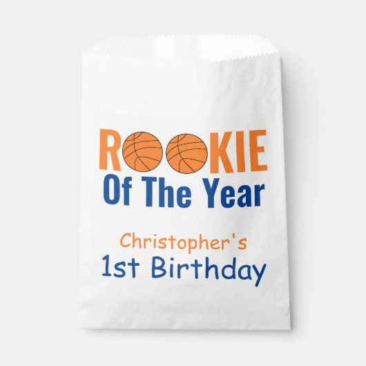 Rookie Basketball 1. Geburtstag Geschenktütchen (Vorderseite)