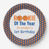 Rookie Basketball 1. Geburtstag Pappteller (Vorderseite)
