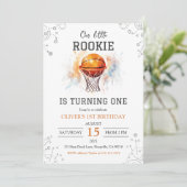 Rookie Basketball Einladung zum 1. Geburtstag (Stehend Vorderseite)