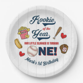 Rookie des 1. Geburtstags Baseball-Party Pappteller