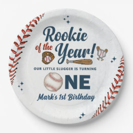 Rookie des 1. Geburtstags Baseball-Party Pappteller