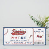 Rookie des 1. Geburtstags Einladung (Stehend Vorderseite)