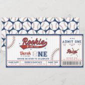 Rookie des 1. Geburtstags Einladung (Vorne/Hinten)