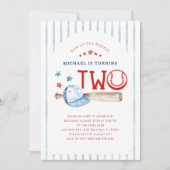 Rookie des 2. Geburtstags Baseball-Party Einladung (Vorderseite)